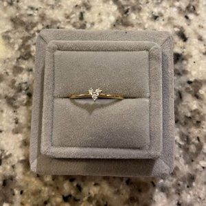 Kendra Scott Three Stone Heart Band Ring - 14k Gold/Diamond - Size 6